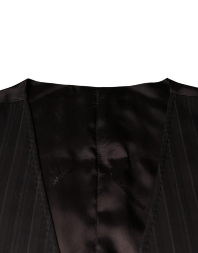 Dolce & Gabbana Schwarze Baumwollweste Kleid Formelle Weste