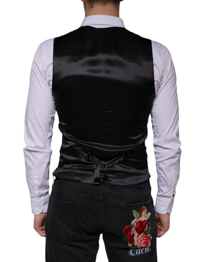 Dolce & Gabbana Schwarze Wollweste Kleid Formelle Weste