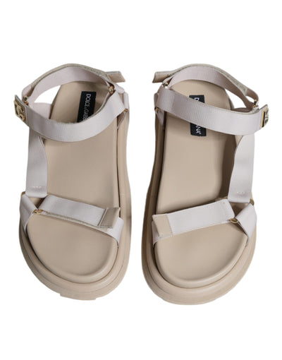 Dolce & Gabbana Beige Nappa Devotion Riemen Herren Sandalen Schuhe