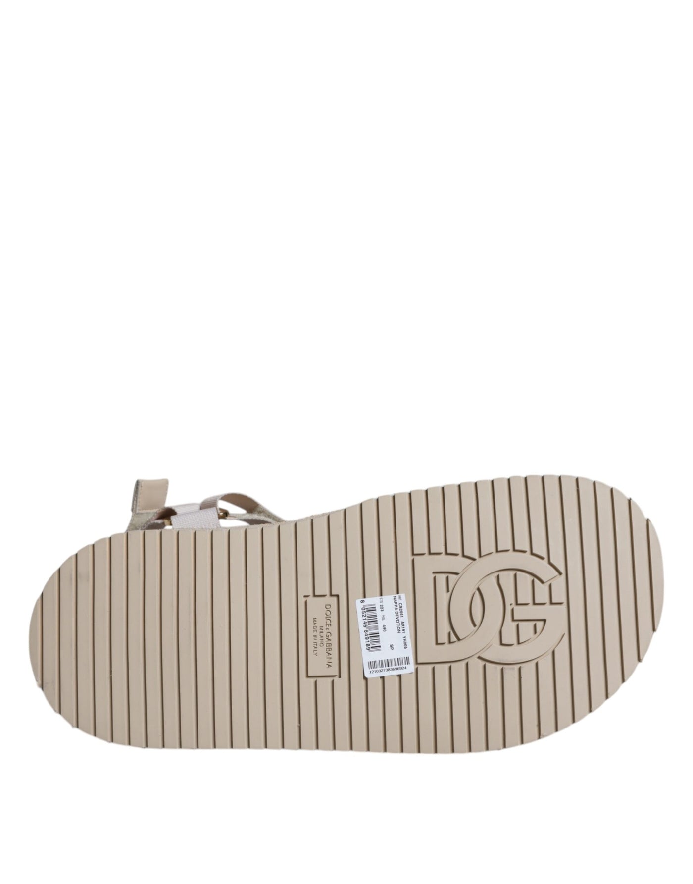 Dolce & Gabbana Beige Nappa Devotion Riemen Herren Sandalen Schuhe