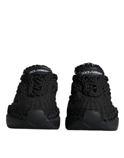 Dolce & Gabbana Schwarz gestrickte Daymaster Sneakers Schuhe