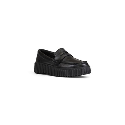 Clarks Schwarze Lederplattform
