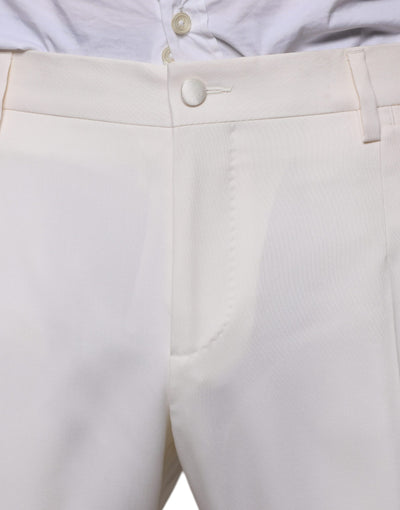 Dolce & Gabbana Weißer SlimFit-Anzug aus Wolle und Seide, 3 Teile, formell