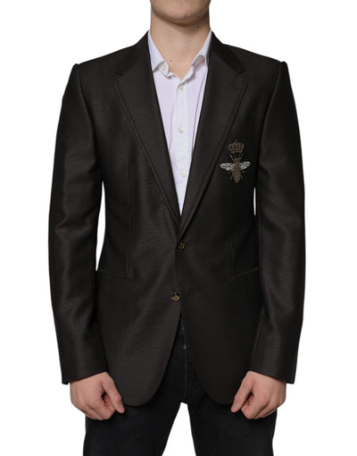 Dolce & Gabbana Blazer Braun Grün Biene Wolljacke Mantel