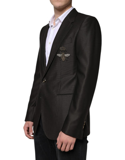 Dolce & Gabbana Blazer Braun Grün Biene Wolljacke Mantel