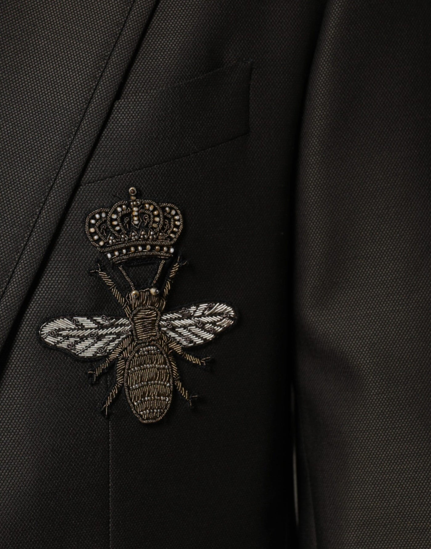 Dolce & Gabbana Blazer Braun Grün Biene Wolljacke Mantel