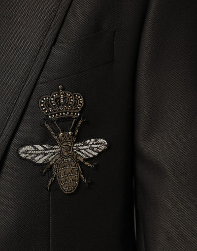 Dolce & Gabbana Blazer Braun Grün Biene Wolljacke Mantel