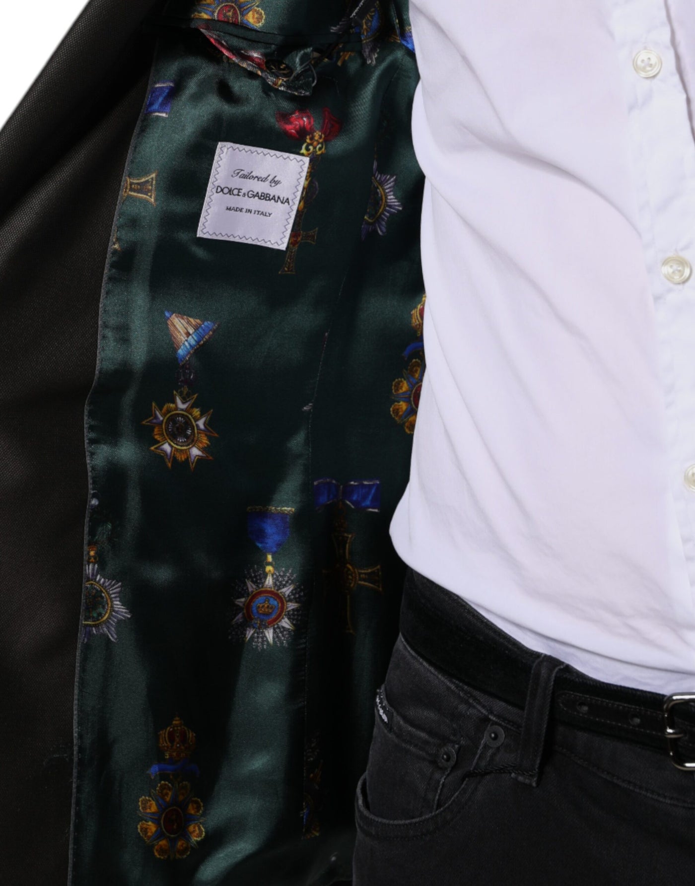 Dolce & Gabbana Blazer Braun Grün Biene Wolljacke Mantel