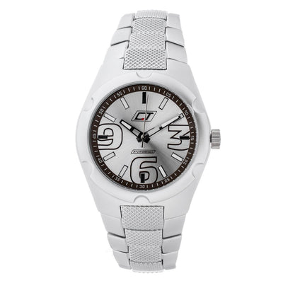 Chronotech Silberne Uhr aus Edelstahl