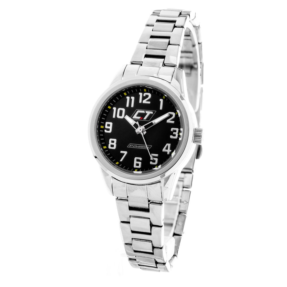 Chronotech Silberne Uhr aus Edelstahl