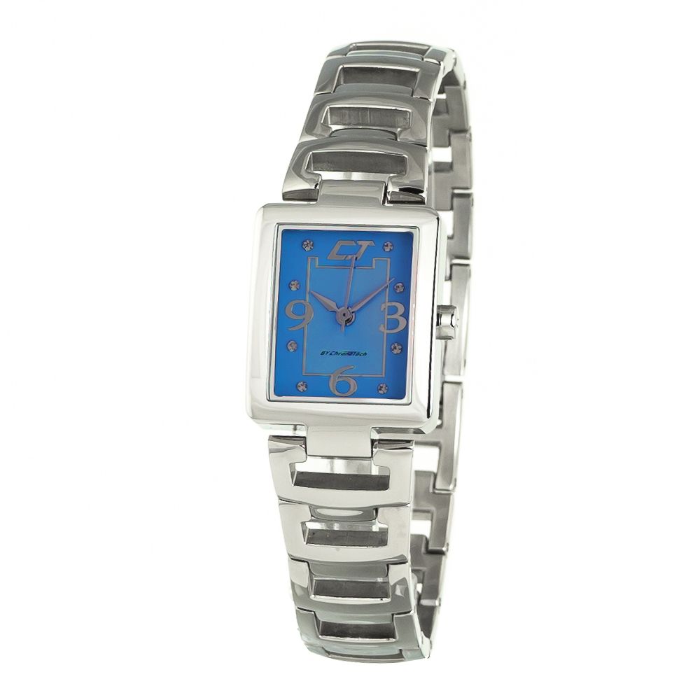 Chronotech Silberne Uhr aus Edelstahl