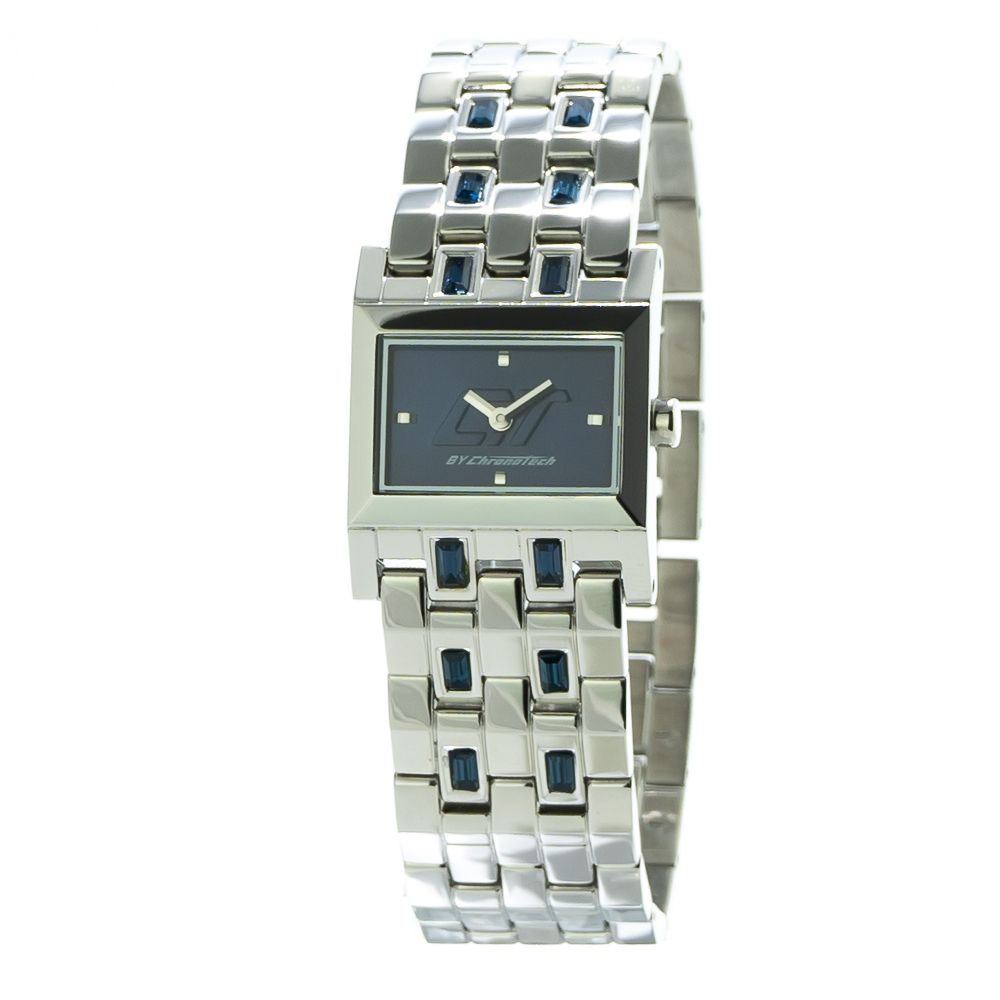 Chronotech Silberne Uhr aus Edelstahl