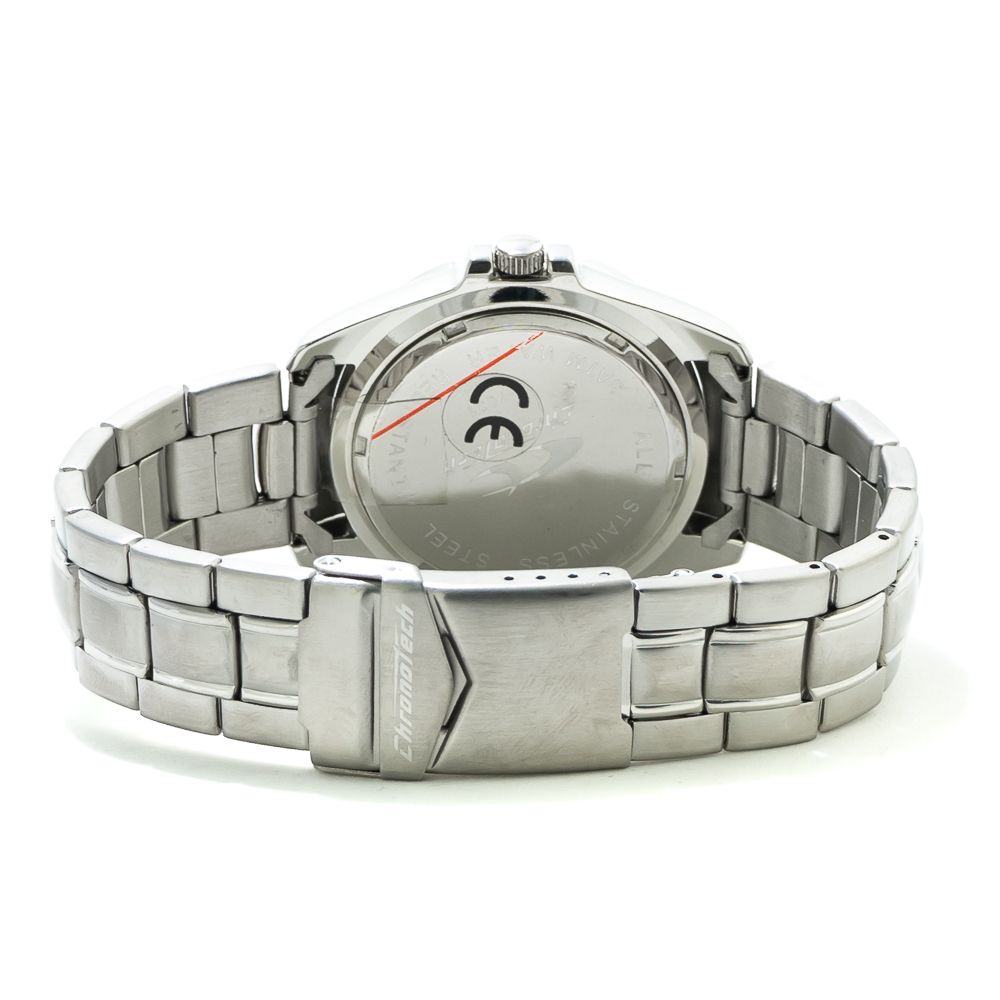 Chronotech Silberne Uhr aus Edelstahl