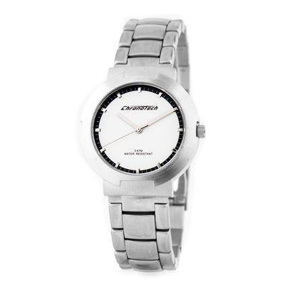 Chronotech Silberne Uhr aus Edelstahl