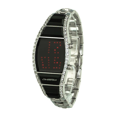 Chronotech Silberne Uhr aus Edelstahl