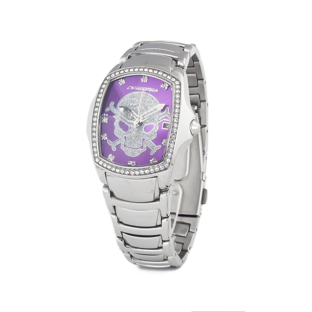 Chronotech Silberne Uhr aus Edelstahl