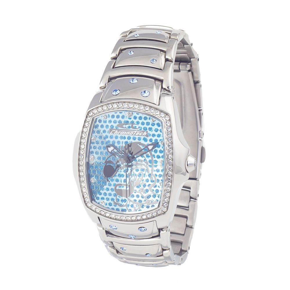Chronotech Silberne Uhr aus Edelstahl
