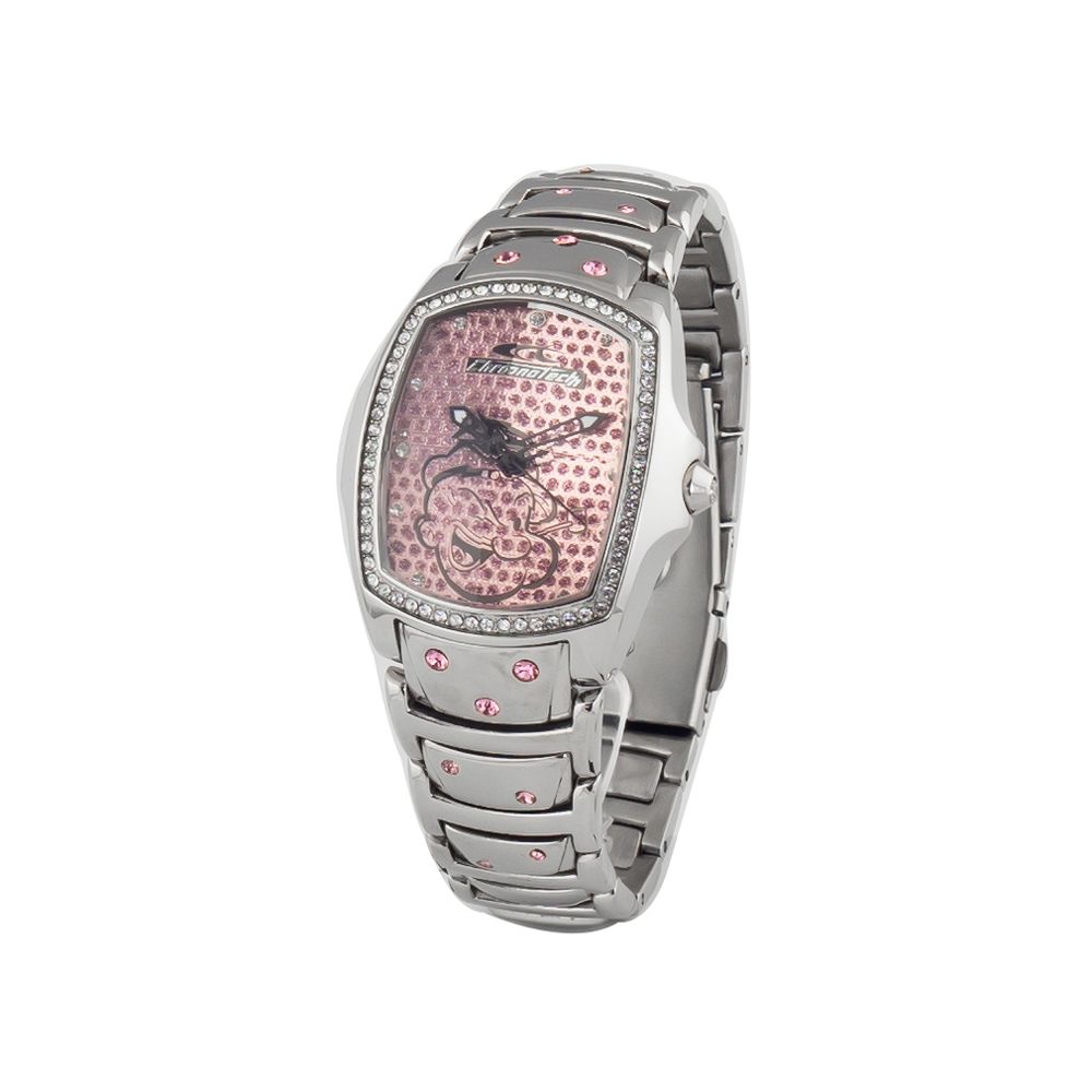 Chronotech Silberne Uhr aus Edelstahl
