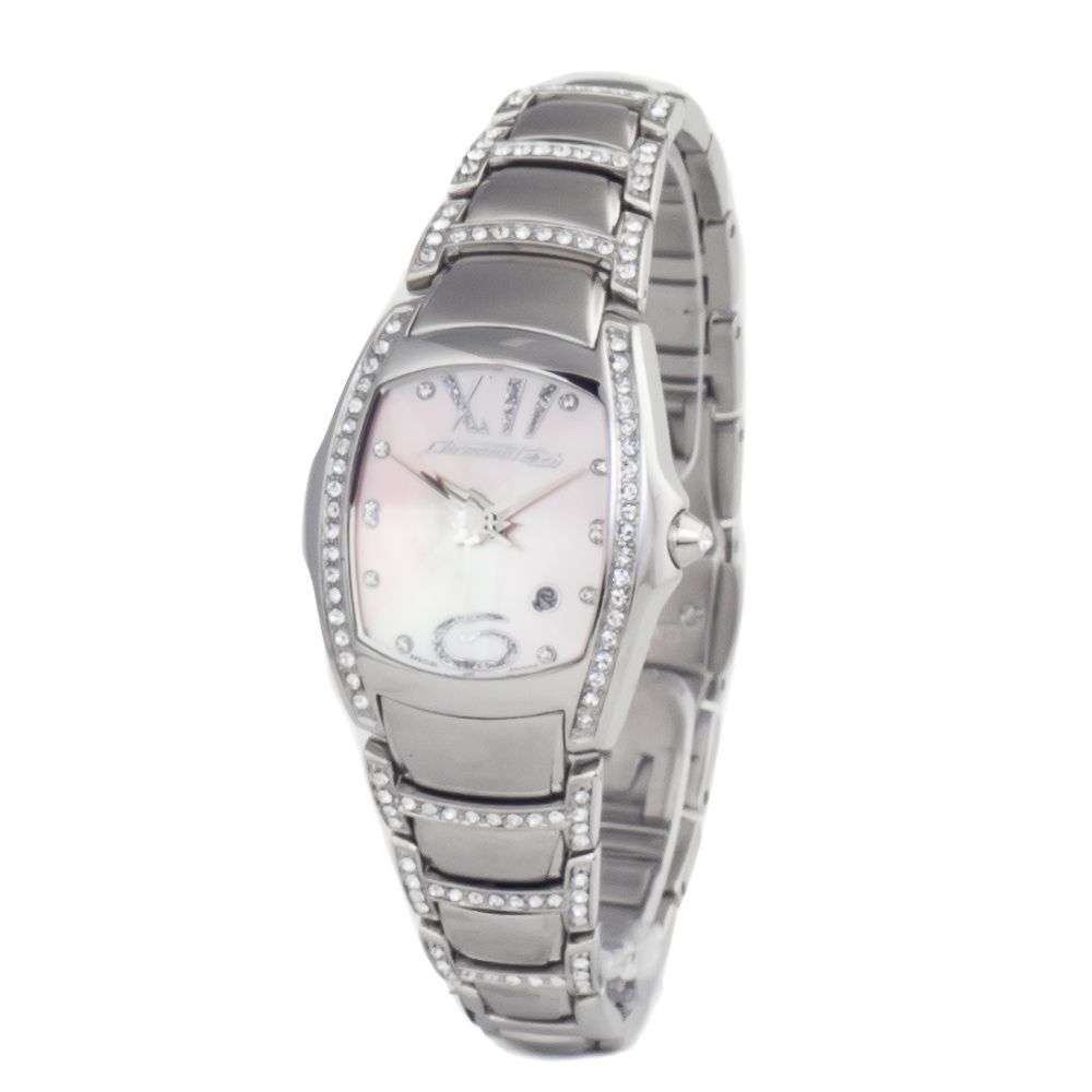 Chronotech Silberne Uhr aus Edelstahl