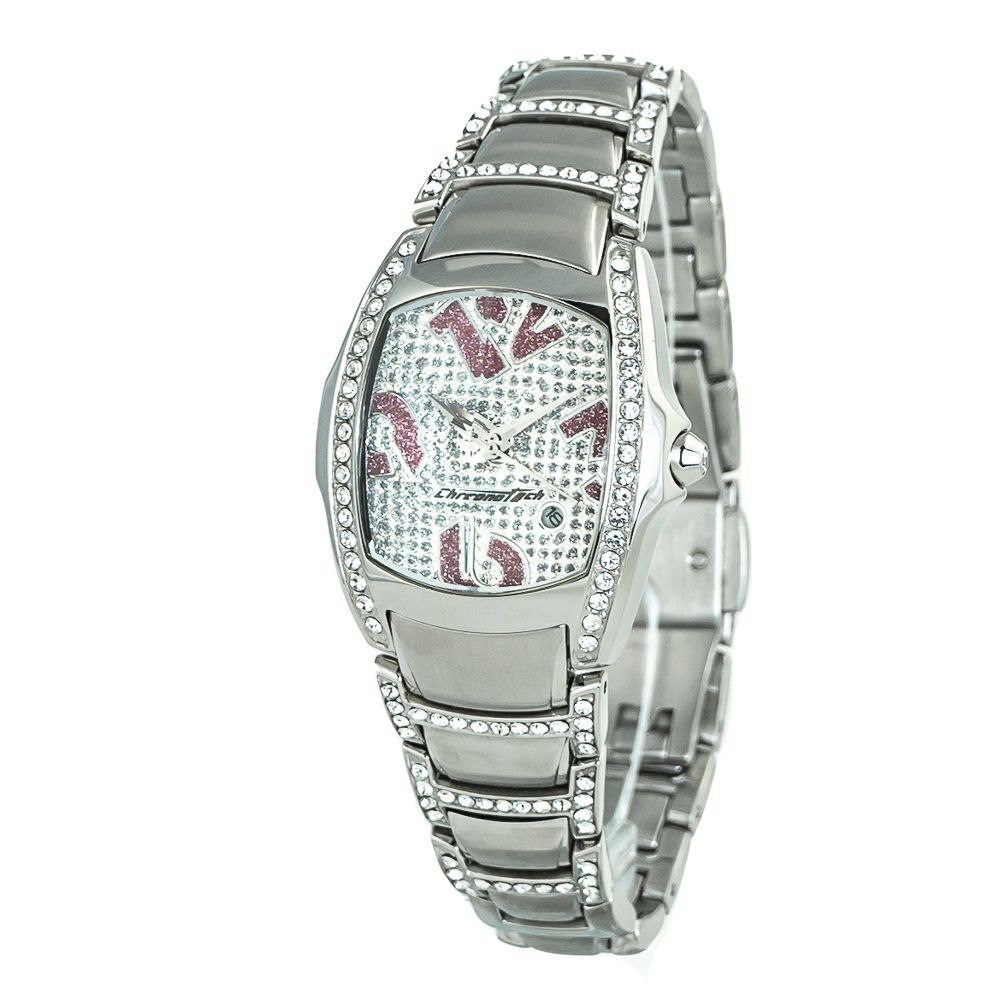 Chronotech Silberne Uhr aus Edelstahl
