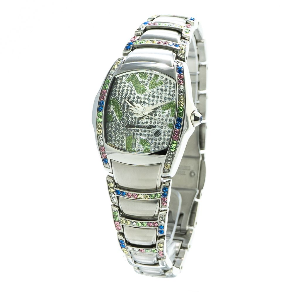 Chronotech Silberne Uhr aus Edelstahl