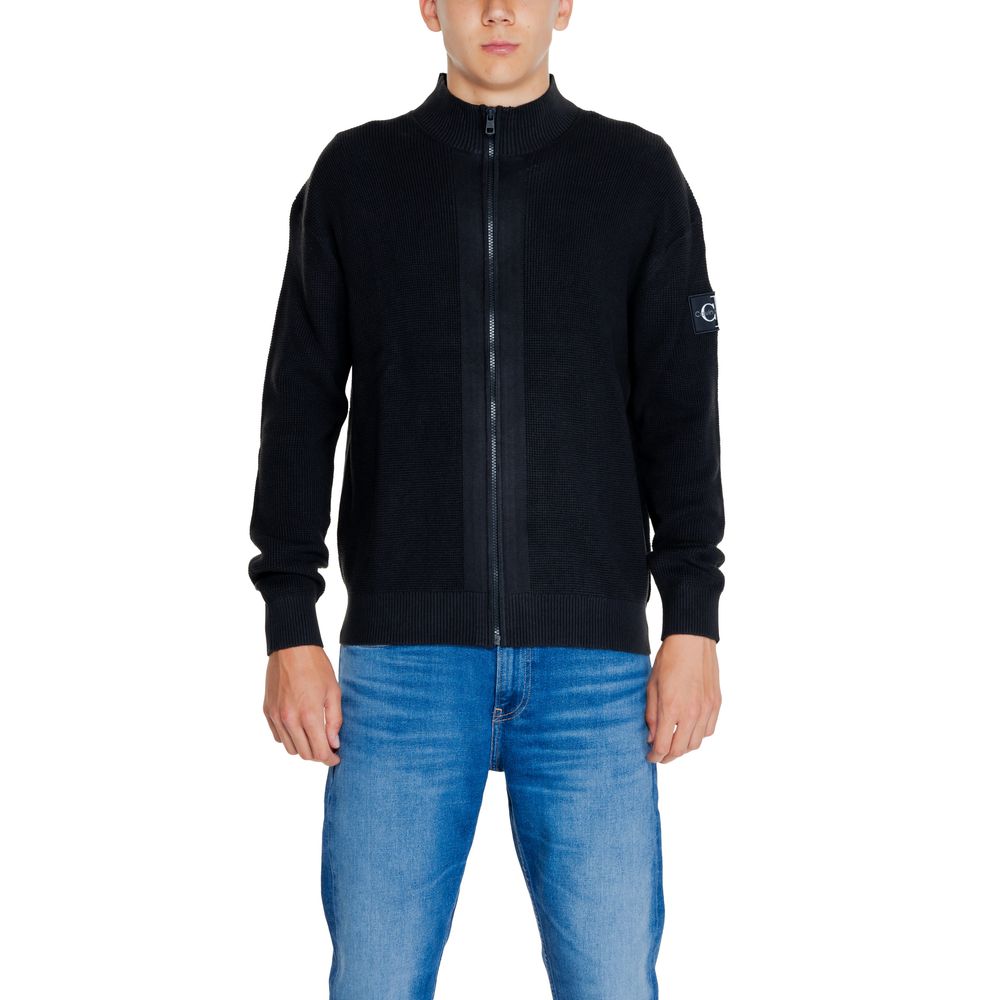 Calvin Klein Jeans Schwarze Strickjacke aus recycelter Baumwolle