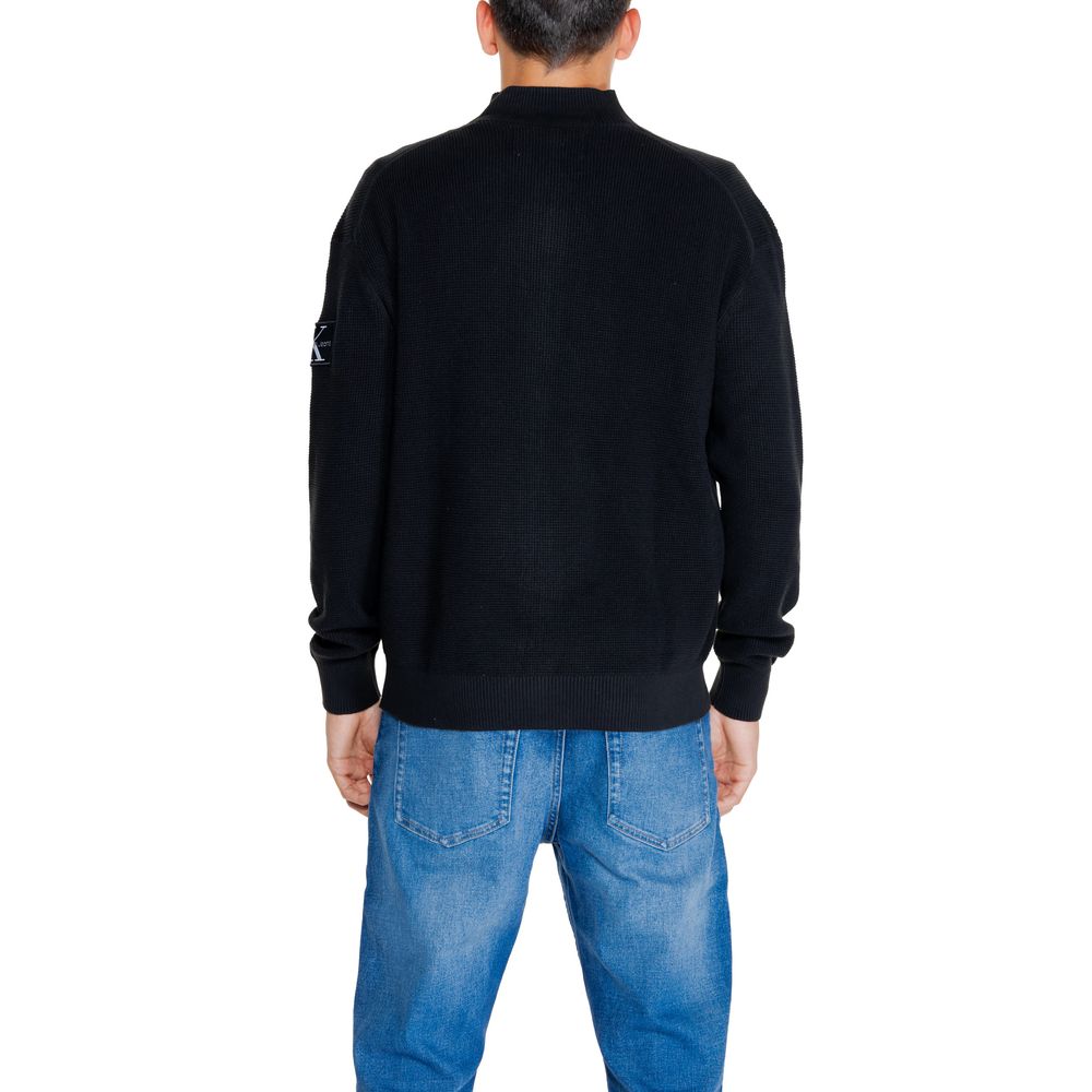 Calvin Klein Jeans Schwarze Strickjacke aus recycelter Baumwolle