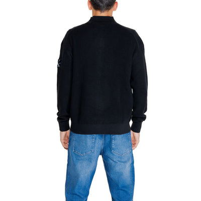 Calvin Klein Jeans Schwarze Strickjacke aus recycelter Baumwolle