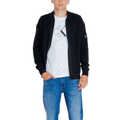 Calvin Klein Jeans Schwarze Strickjacke aus recycelter Baumwolle