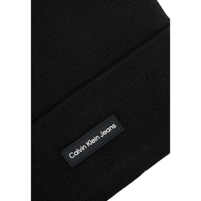 Calvin Klein Jeans Schwarzer recycelter Polyester Kappen Baseballmütze