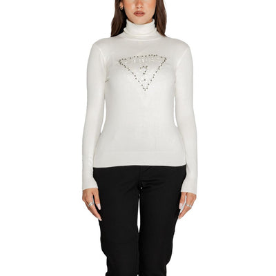 Guess Weißer Viskose-Rollkragenpullover
