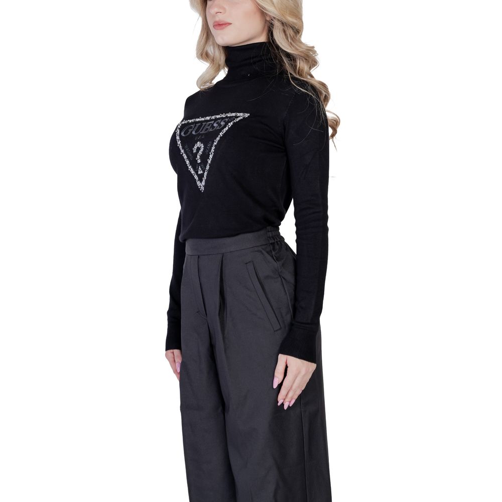 Guess Schwarzer Viskose-Rollkragenpullover