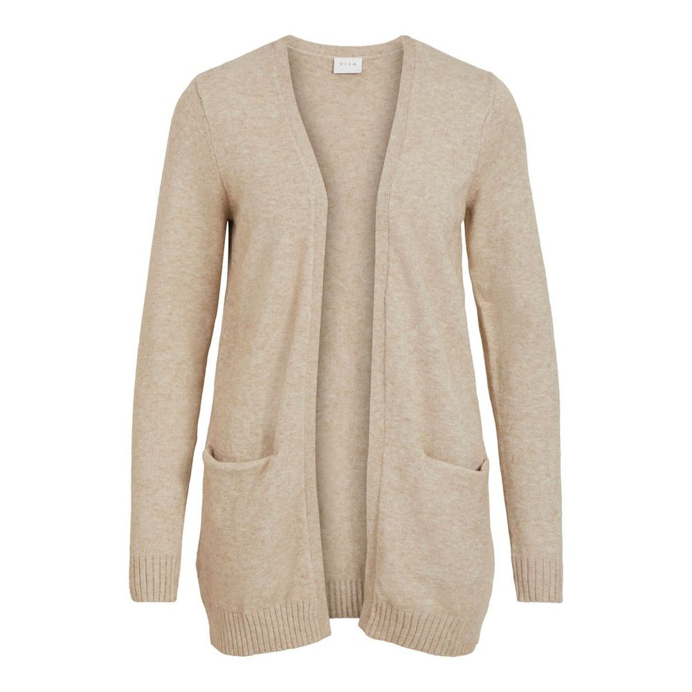Vila Clothes Beige Viskose Strickjacke