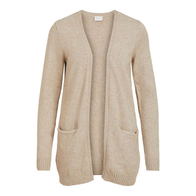 Vila Clothes Beige Viskose Strickjacke