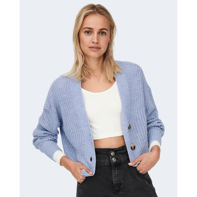 Only Blaue Marabu-Strickjacke