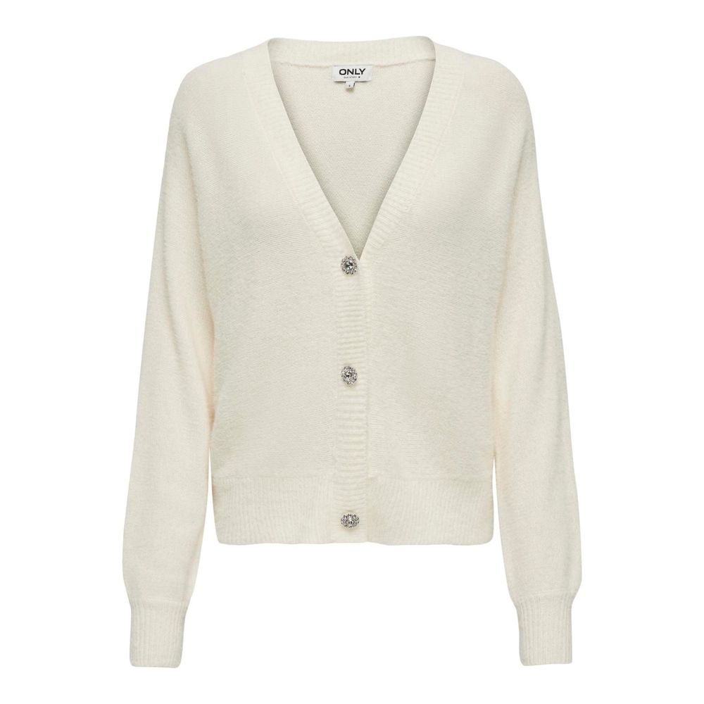 Only Cremefarbene Nylon-Strickjacke