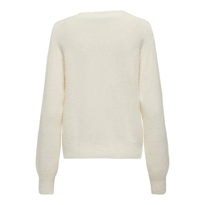 Only Cremefarbene Nylon-Strickjacke