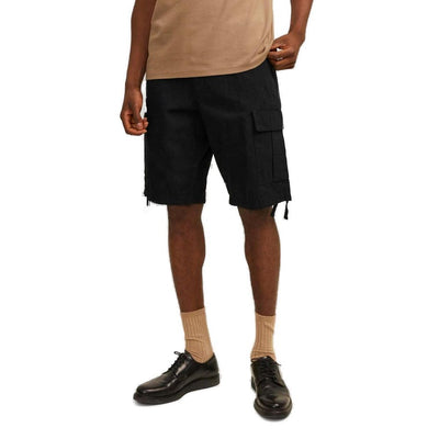 Jack Jones Schwarze Baumwoll-Bermudas