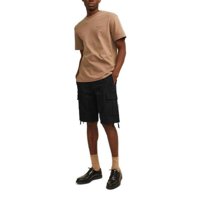Jack Jones Schwarze Baumwoll-Bermudas