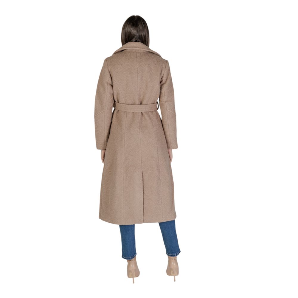 Vila Clothes Beigefarbener Polyester-Mantel