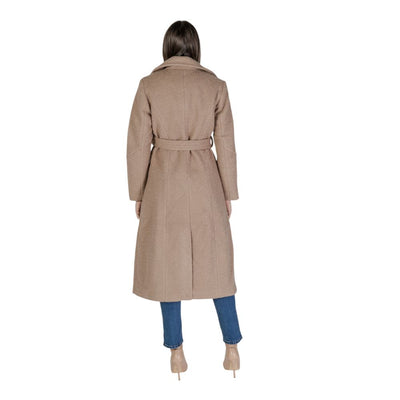 Vila Clothes Beigefarbener Polyester-Mantel
