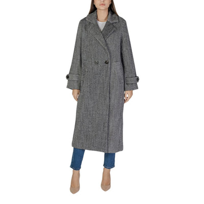 Vila Clothes Schwarzer Polyester-Mantel