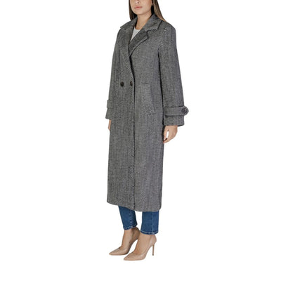 Vila Clothes Schwarzer Polyester-Mantel