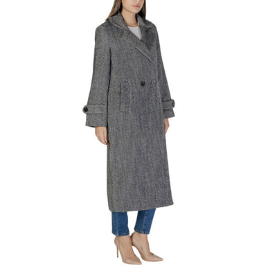 Vila Clothes Schwarzer Polyester-Mantel