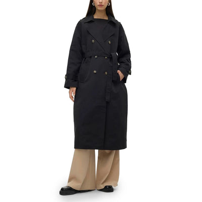 Vero Moda Schwarzer Polyester-Trenchcoat