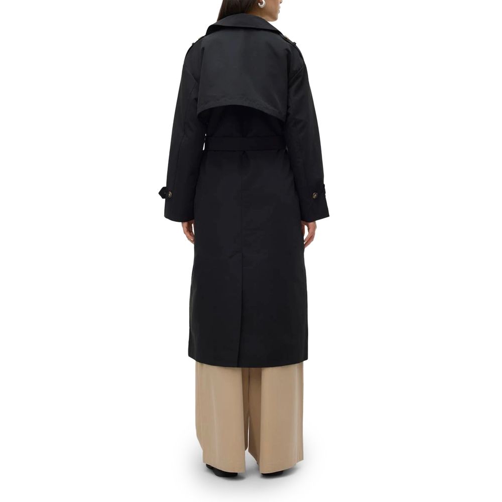 Vero Moda Schwarzer Polyester-Trenchcoat