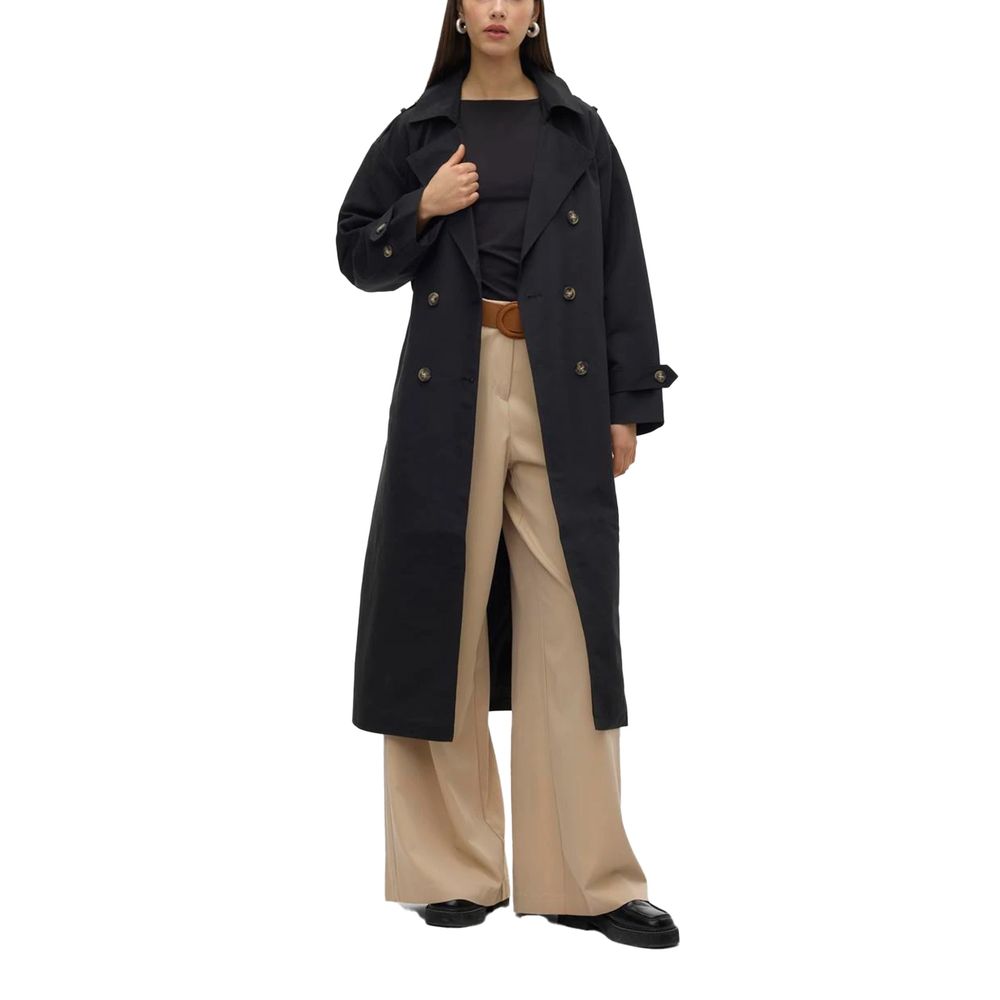 Vero Moda Schwarzer Polyester-Trenchcoat