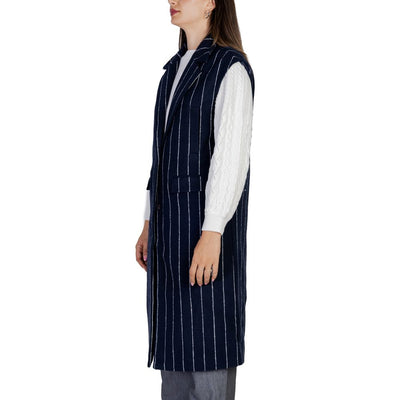 ICHI Blaue Polyester Sleveless Jacke