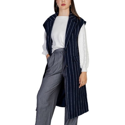 ICHI Blaue Polyester Sleveless Jacke