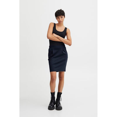ICHI Blauer Polyester Mini